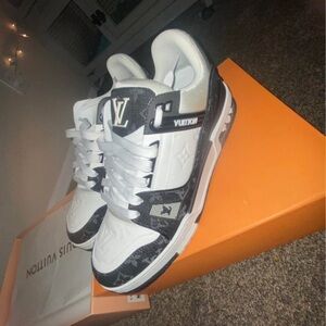 Louis Vuitton Black and White Monogram Sneakers